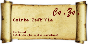 Csirke Zsófia névjegykártya
