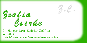 zsofia csirke business card